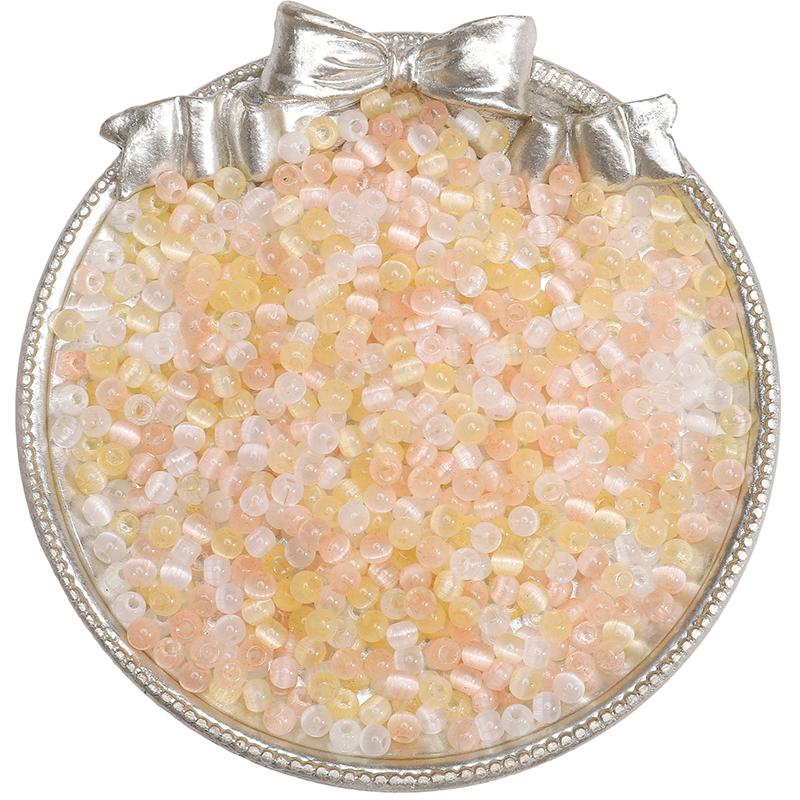 Стеклянные бусины-рис 4 мм с эффектом кошачьего глаза, разных цветов для изготовления украшений своими руками