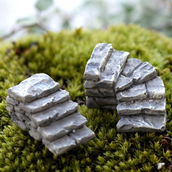 2 шт. мини-ступени из смолы, садовая миниатюрная каменная лестница, дорожный пейзажный орнамент