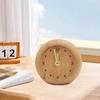 Деревянные настольные часы, настольное украшение, маленькие современные круглые бесшумные аналоговые часы для дома
