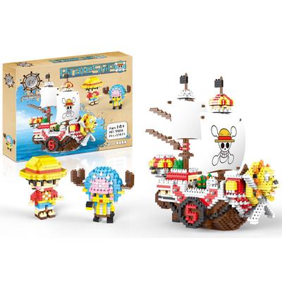 2247 шт. + Аниме One Piece Building Blocks Thousand Sunny Pirate Ship Luffy Tony Chopper Micro Bricks Figures для рождественского подарка