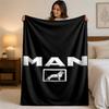 MAN Print Flannel Blanket Cozy Warm Plush Throw Blanket For Bed Sofa Couch Indoor Household Use