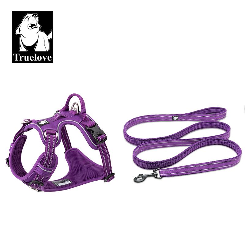 Truelove Pet Harness + Pet Leash Set Rope 110cm/200cm All-in-one Светоотражающая шлейка для собак Не тянет Регулируемые пряжки Прямая поставка