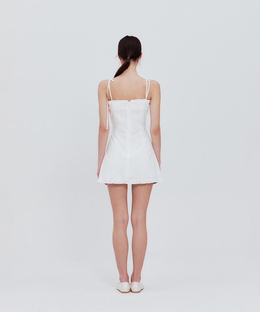 Not Your Rose Lace Frill Mini Dress (Ivory)