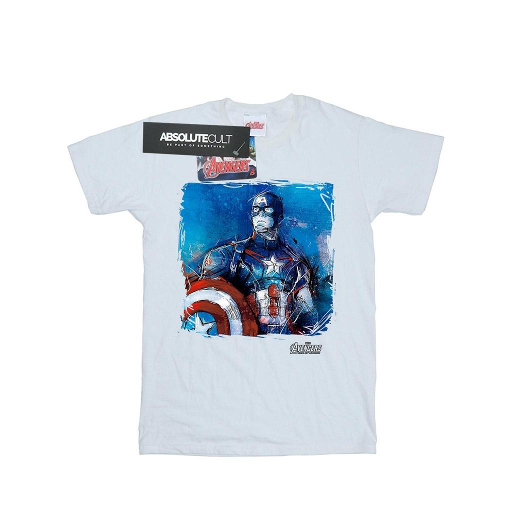 Captain America Mens Art Cotton T-Shirt