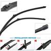 Frameless Wiper Blades 650/650mm (26"+26") Side Pin 22 for VW Touareg 7L6 / 7P