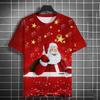 Men's T-Shirt Kids T Shirts 3D Santa Claus Printed Short Sleeve Christmas T-Shirt Trendy Christmas Casual Clothing Tops