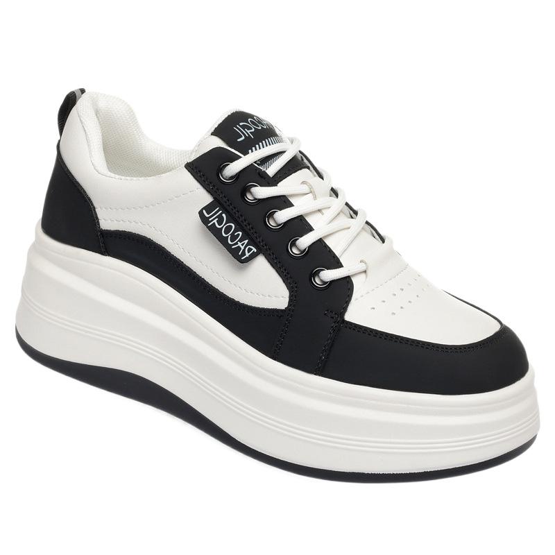 Белые туфли для женщин, осенние, новые, толстая подошва, мягкая кожаная платформа, дышащая, универсальная женская обувь