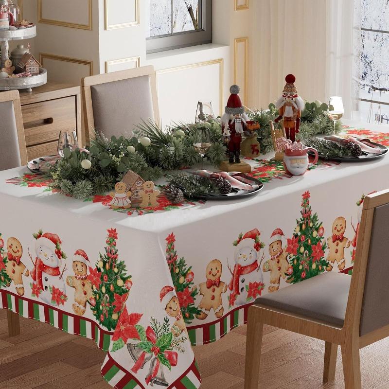 New Christmas Table Cloth Holiday Beautification Decoration Rectangular Table Cloth Anti Slip and Wear-resistant Multi-purpose