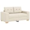 Sofa Set of 2 Beige Linen Blend Fabric