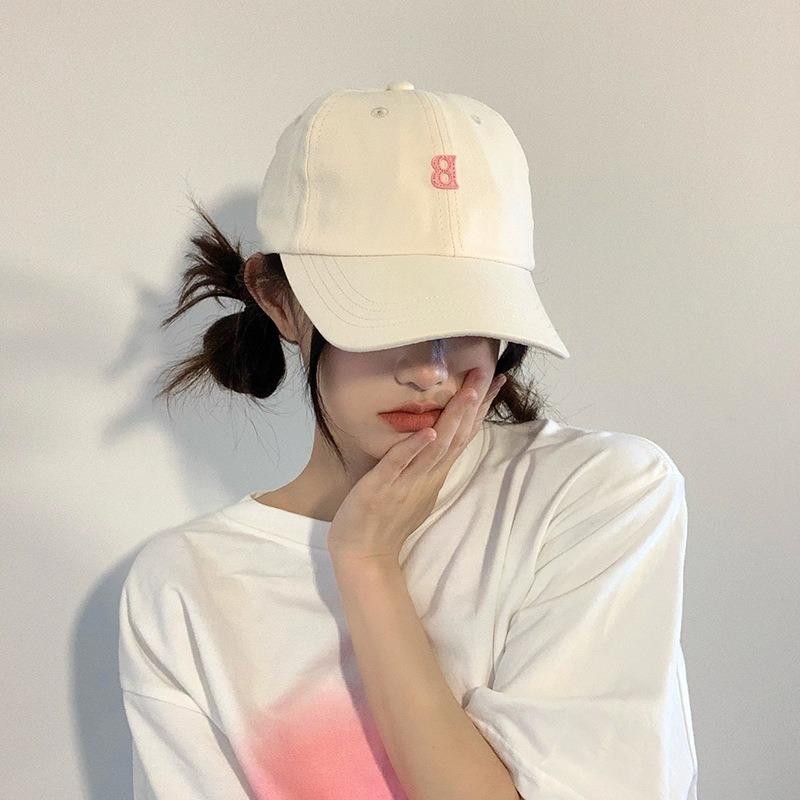 New Alphabet Baseball Cap Versatile Soft Top Hat Peaked Cap Pink Sun Hat Men and Women