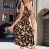 Summer Beach Skirt Floral One Shoulder Medium Length Dress Bohemian Strapless Strapless Dress