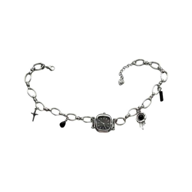 Сверхпрочная винтажная цепочка на ключицу из сплава, кулон в виде механических часов, уникальное милое крутое ювелирное украшение, подарок для женщин