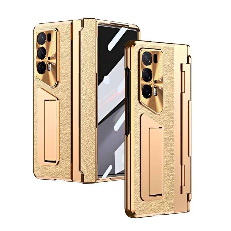 Премиальный Чехол-Крышка из Поликарбоната для Honor Magic V2 RSR, Ударопрочный, Устойчивый к Отпечаткам Пальцев, с Задней Панелью под Кожу, Деловой Стиль