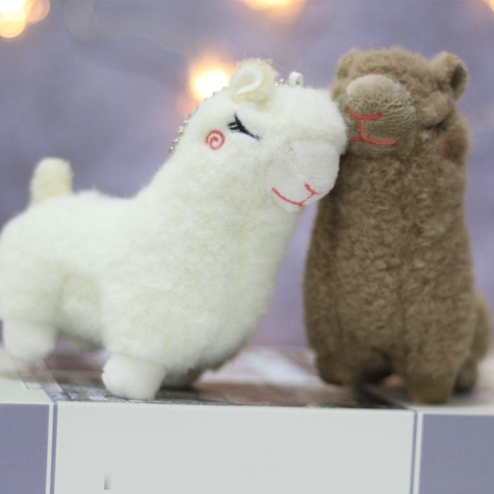 Charms Alpaca Stuffed Dolls Lovely Sheep Pendant Fashion Car Keyrings  Gifts