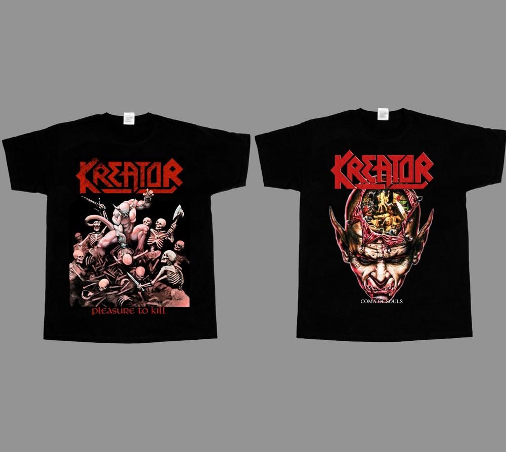 KREATOR Coma of Souls PLEASURE TO KILL НОВАЯ ЧЕРНАЯ ФУТБОЛКА 345XL Унисекс Футболка