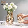 Elegant Retro Geometric Glass Vase for Home Flower Arrangements
