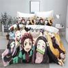 Demon Slayer Kimetsu No Yaiba Kamado Nezuko Anime 100% Polyester Bedding Set Duvet Cover Set Printed Cartoon Home Decor