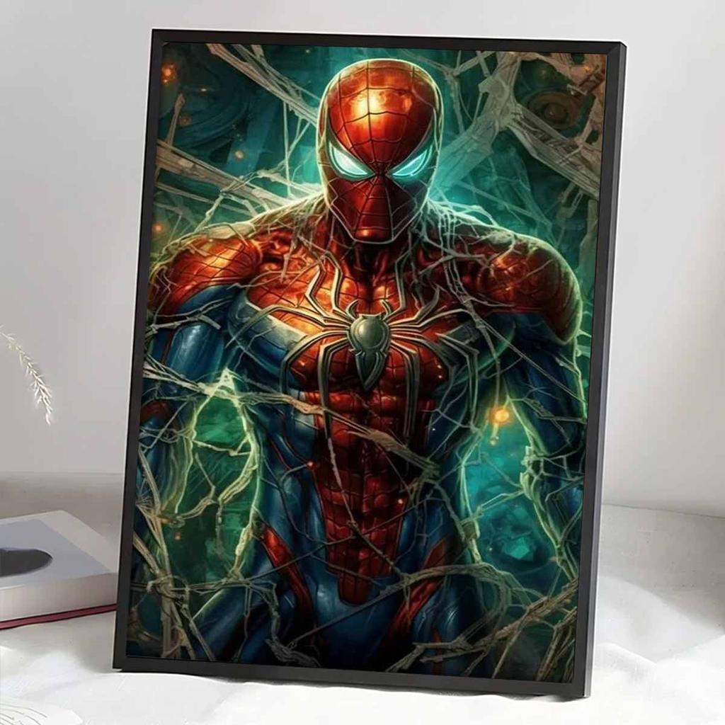 Полная круглая алмазная живопись Сильный Человек-паук Искусство Стразы Картина Мозаика Сделай сам 5D Вышивка крестом Домашнее украшение