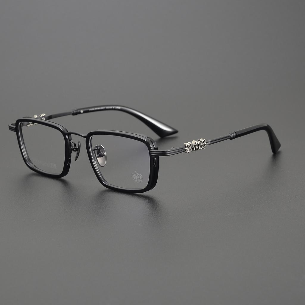 2024 New Fashion Men'S And Women'S Alloy Square Personality Trend Glasses Luxury Brand Designer Optical Prescription Frame