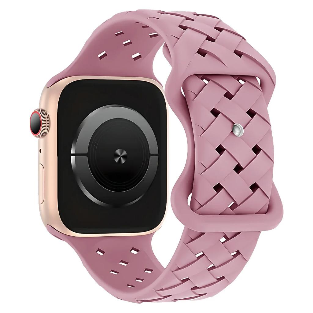 Силиконовый ремешок для Apple Watch Band Ultra 2 49 мм 46 мм 45 мм 44 мм 42 мм Спортивный дышащий браслет для IWatch Series 10 9 8 7 6 SE 5
