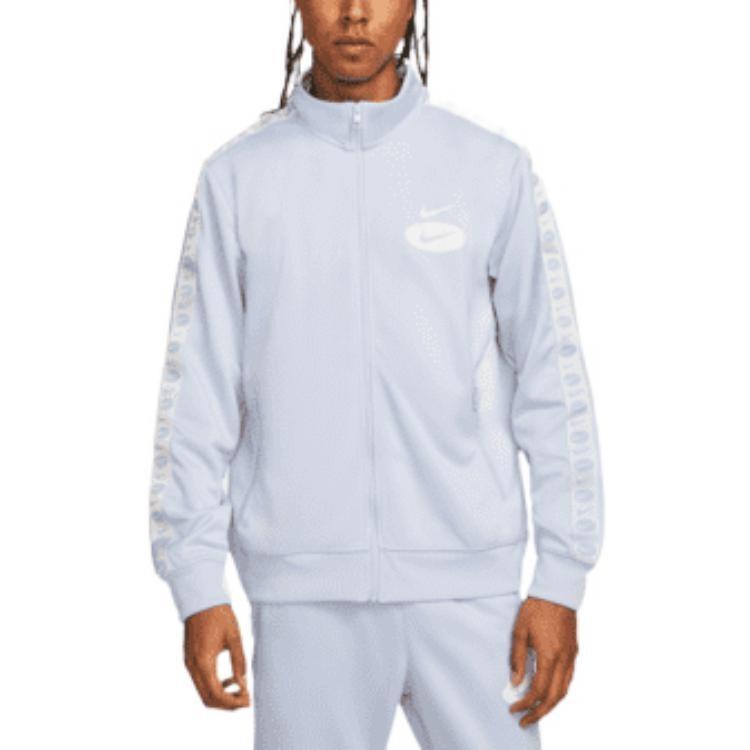 Men's Nike Sportswear Swoosh League Colorblock Zipper Casual Jacket Blue DM5474-548