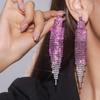 High-Grade Luxury Shiny Crystal Long Tassel Earrings Bridal Earrings Party Prom Earrings Women's Earrings 1 Pair