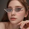 New Metal Half Cat Eye Sunglasses Women Decorative Eyewear Holiday Outdoor Trendy Fashionable Sun Glasses Uv400
