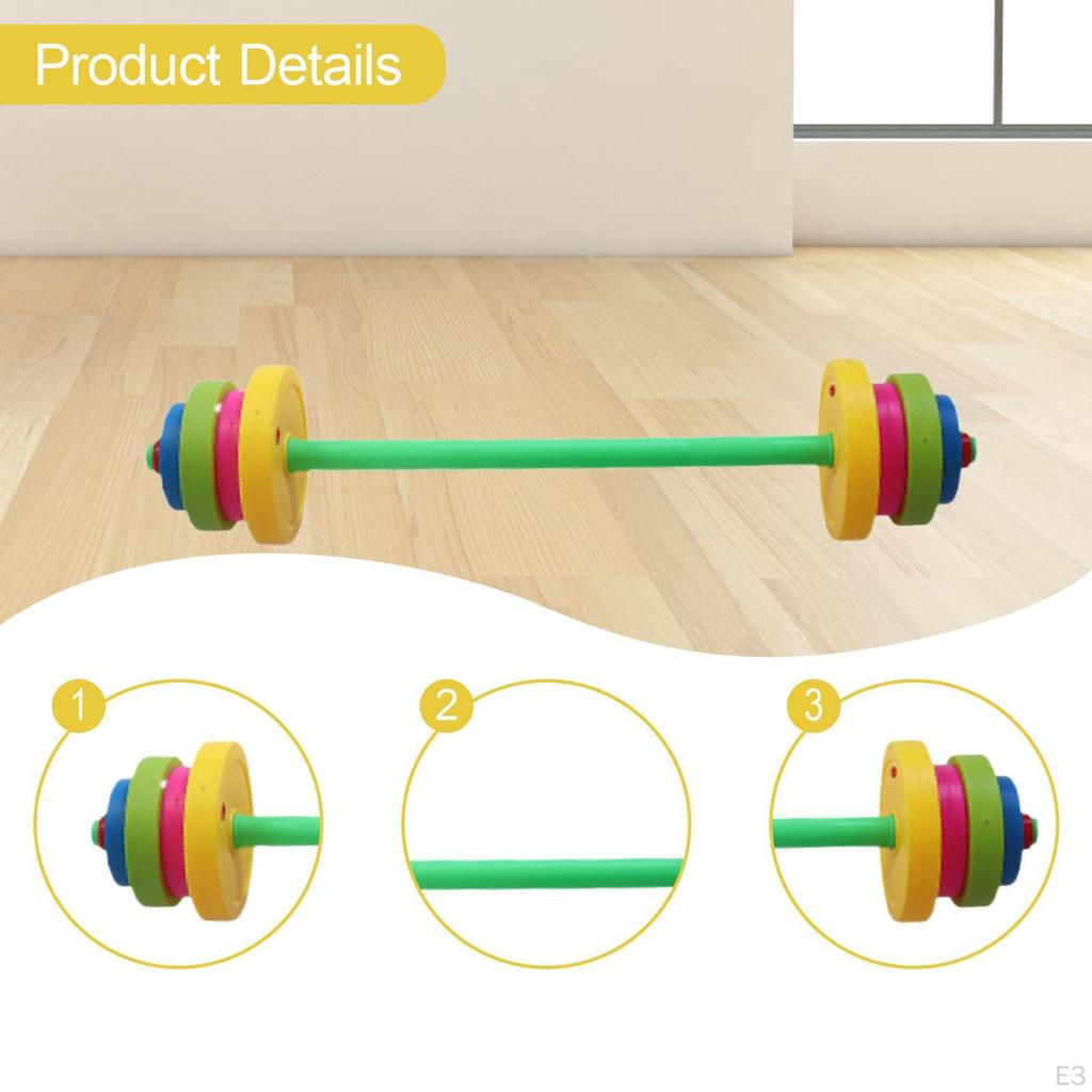 2 Pieces Kids Dumbbell Toy Children Barbell Fitness Equipment Lifting Training Home Exercise