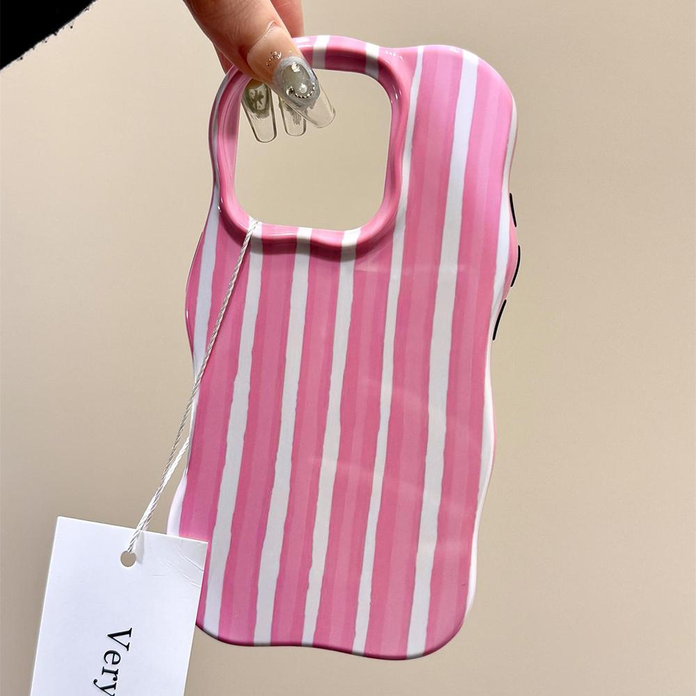 Роскошный чехол 2 в 1 Глянцевый Двухцветный с Волнообразными Полосками для IPhone 14 15 16 17 Pro Max 17Air Контрастный Цвет Ударопрочный Чехол
