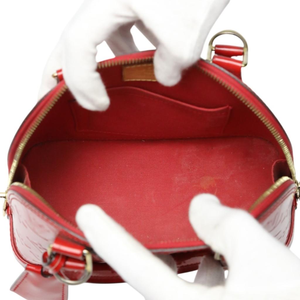 LOUIS VUITTON Monogram Alma BB Handbag Monogram Vernis Slys Women M90174 Used