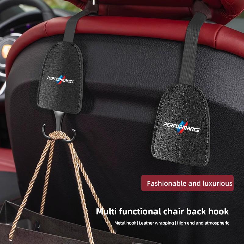 2026 Hot 2Pcs PU Leather Car Seat Back Hooks Interior Accessories Sticker For BMW X1 X3 X4 X5 E46 E90 F20 E60 E39 F10 M1 M2 M3 M5 M6 E8