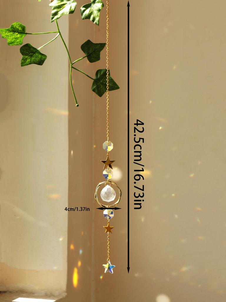 Boho Sun Catcher Hanging Ornaments Handmade Crystal Sun Catchers with Gold Chain for Window Wall or Garden Decor Wind Chimes
