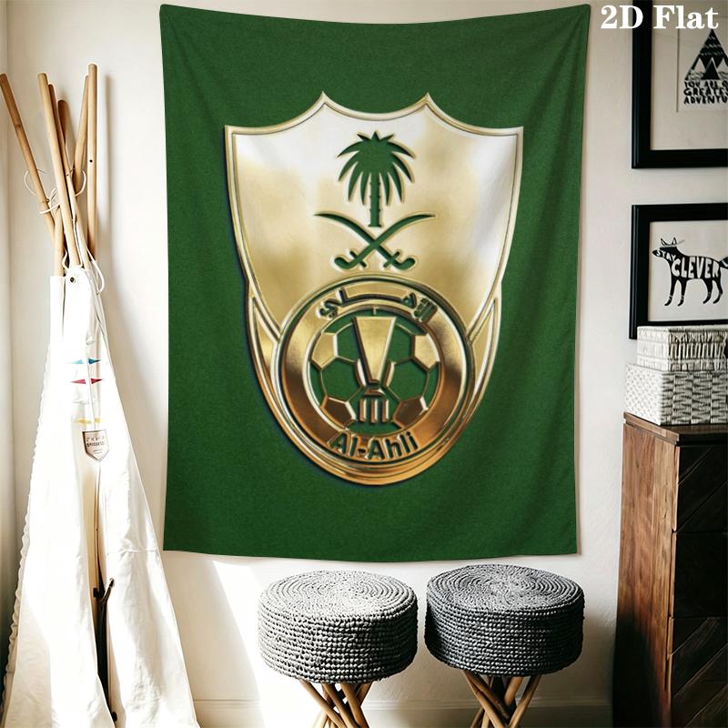 Al Ahli Wall Tapestry Aesthetic Wall Hanging Printed Fabric Blanket Decorative Tapestries for Bedroom Living Room Home Decor