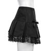 Harajuku, корейская модная кружевная лоскутная юбка с бантом, женская юбка, женские юбки, женская 2022, летняя плиссированная мини-юбка с высокой талией, черная