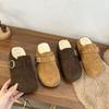 Осень и зима новая ретро-стиль Birkenstock сумка голова тапочки толстая подошва увеличивающая высота бархат ленивая сумка голова полутапочки