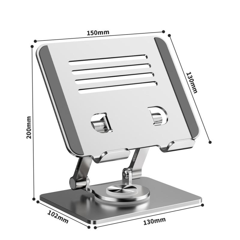 Adjustable Rotating Aluminum Tablet Stand Desk Foldable Portable Laptop IPad Holder 4-12.9 Inch
