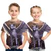 Summer Children Space Galaxy 3D T Shirt Angel Animal Lion Tiger Wolf Leopard Printed Boys Girls T-shirt Kids Fashion Tshirt Tops