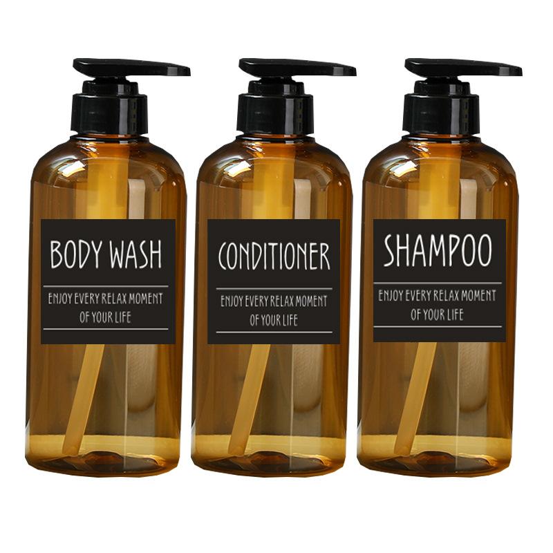 Travel Refillable Bottles Set Shampoo Dispenser Pump Bottle Round Shoulder Lotion Body Wash Hand Soap Container Plastic Portable 100ml/250ml
