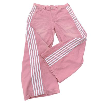 Полосатые джинсы в стиле ретро Harajuku в стиле повседневные широкие брюки прямого покроя для мытья полов