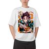 Demon Slayer Tanjiro Kamado Hinokami Kagura Flame Circle Anime Print T Shirt Men 2026 Summer Casual Streetwear Oversized Cotton