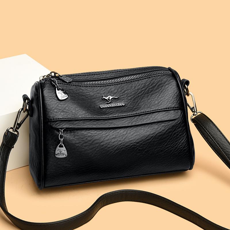 Новая женская сумка большой вместимости из мягкой кожи, простая повседневная сумка-мессенджер на плечо большой вместимости