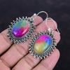 Серьги Rainbow Solar Quartz Druzy, серьги из стерлингового серебра 925 пробы, оригинальные серьги с драгоценными камнями, ювелирные изделия ручной работы, подарки на помолвку, висячие серьги