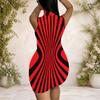 Women Plus Size High Neck Sleeveless Printed Black Blue Gold Bodycon Mini Dress