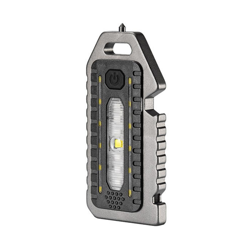 Многофункциональный брелок-фонарь для выживания на открытом воздухе, свисток, открывалка для бутылок, молоток для разбитого окна, предупреждающий фонарь для ночной езды