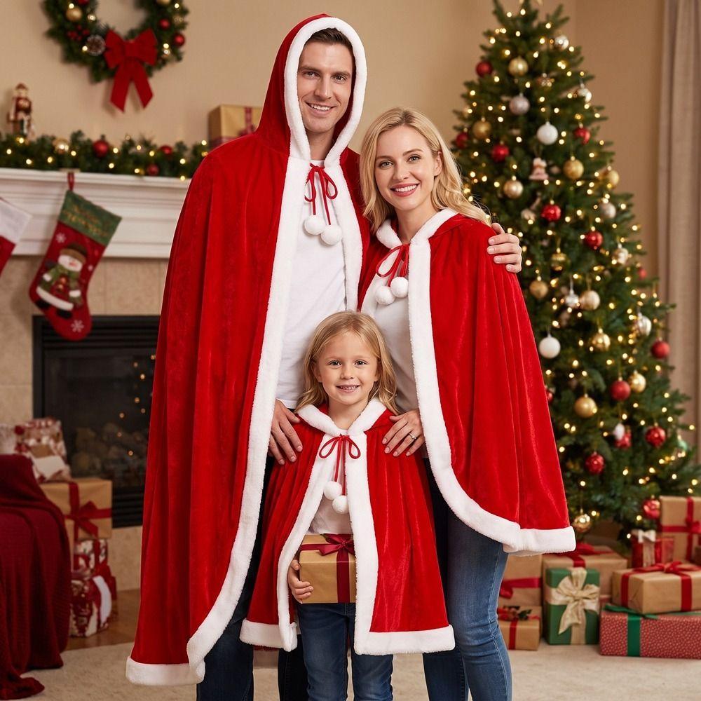 Velvet Christmas Cloak Thick Red Velvet Cape Creative Santa Claus Costume Party Costumes Dress