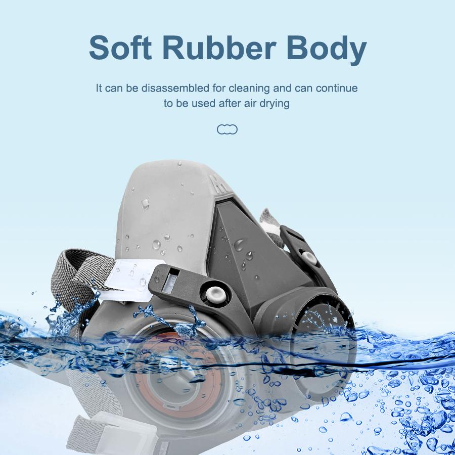 8In1 6200 Dust Mask Half Face Gases Painting Spraying Resin Work Smoke Safety Proteciton Replaceable Filters Respirator