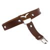 Punk Garter Solid Color Free Adjustment Faux Leather Heart Shape Leg Garter for Club