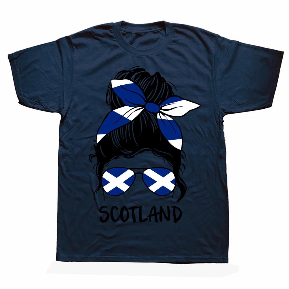 Футболки для девочек из Шотландии, летняя стильная хлопковая уличная одежда с графическим рисунком, футболка с короткими рукавами и шотландским флагом, подарки, одежда унисекс