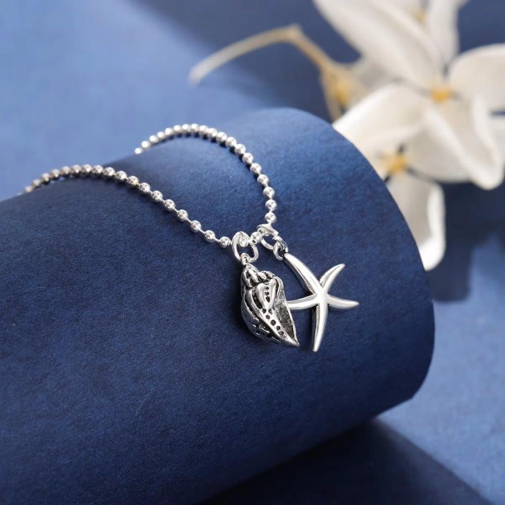 Beaded Starfish Necklace Fresh Women's Jewelry Fashion Conch Clavicle Chain Women
