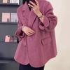 2024 Ankola Women's Red Double-Faced Cashmere Wool Silk Blazer